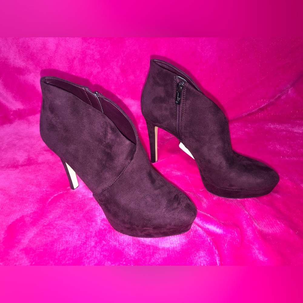 Plum Heeled Booties